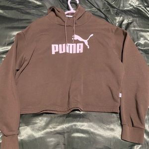 Forest green puma cropped sweater